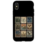 Cryptid Stamp Set Bigfoot Yeti Mothman Legendary Creatures Case for iPhone X/XS