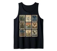Cryptid Stamp Set Bigfoot Yeti Mothman Legendary Creatures Tank Top