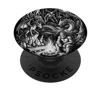 Cryptids Bigfoot Mothman Forest Legends Vintage Art PopSockets Adhesive PopGrip