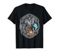 Cryptids Campfire Bigfoot Alien Dragon Mothman Forest Value Graphic T-Shirt, Men, Black, L