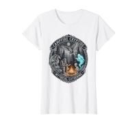 Cryptids Campfire Bigfoot Alien Dragon Mothman Forest Value Graphic T-Shirt, Women, White, S