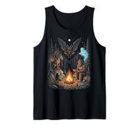 Cryptids Campfire Bigfoot Mothman Forest Camping Legends Tank Top