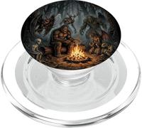 Cryptids Campfire Bigfoot Mothman Forest Camping Night PopSockets PopGrip for MagSafe