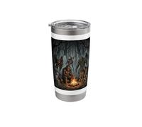 Cryptids Campfire Bigfoot Mothman Forest Camping Night Stainless Steel Insulated Tumbler