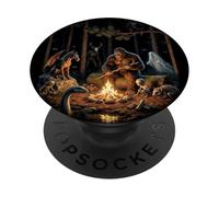 Cryptids Campfire Bigfoot Mothman Forest Gathering PopSockets Adhesive PopGrip