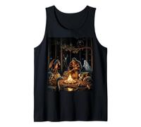 Cryptids Campfire Bigfoot Mothman Forest Gathering Tank Top