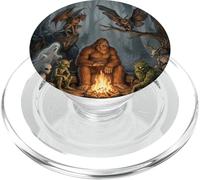 Cryptids Campfire Bigfoot Mothman Forest Lake Camping PopSockets PopGrip for MagSafe