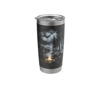 Cryptids Campfire Bigfoot Mothman Forest Lake Legends Stainless Steel Insulated Tumbler