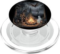 Cryptids Campfire Bigfoot Mothman Lake Monster Night PopSockets PopGrip for MagSafe