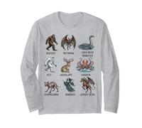 Cryptids Chart Cryptid Folklore Mythical Creatures Long Sleeve T-Shirt