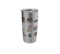 Cryptids Chart Cryptid Folklore Mythical Creatures Stainless Steel Insulated Tumbler