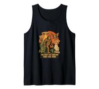 Cryptids Folklure Funny Bigfoot Alien Tank Top
