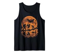 Cryptids Moon Scene Bigfoot Loch Ness Mystery Creatures Tank Top