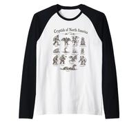 Cryptids of North America Vintage Field Bigfoot Guide Raglan Baseball Tee