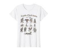 Cryptids of North America Vintage Field Bigfoot Guide Value Graphic T-Shirt, Women, White, M