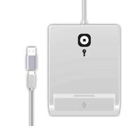CRYPTNOX Contact Smart Card CAC Reader USB C & A, DOD Military USB Common Access CAC Reader Military, Compatible with Windows, Mac OS, Linux, CCID ISO7816, Rohs, CE Certified (White)