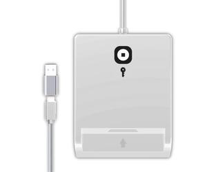 CRYPTNOX Contact Smart Card CAC Reader USB C & A, DOD Military USB Common Access CAC Reader Military, Compatible with Windows, Mac OS, Linux, CCID ISO7816, Rohs, CE Certified (White)