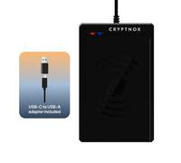 Cryptnox Contactless Smart Card Reader - ISO 14443 & Mifare® Compliant | USB Type-C and Type-A Connectivity | Secure Authentication for E-Payments, E-Commerce, Access Control & More