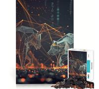 Crypto Bulls Vs Bears 1000 Piece Jigsaw Puzzles for Adults Jigsaw Creative Play High Def Print Real Challenge Birthday Art Gift (50x75cm)