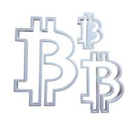 Crypto Currency BTC Shape Cookie Cutter Bit Coin Biscuit Pastry Fondant Sharp Bitcoin Stencil Dough (Medium)