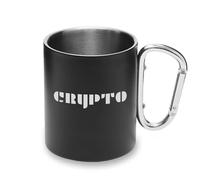 Crypto Digital Currency Metal Cup Carabiner Handle, Camping Mug