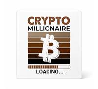Crypto Millionaire Loading Coaster - Funny Cryptocurrency Drink Coaster for Bitcoin & Blockchain Fans - Ceramic Top Absorbent Coaster with Non-Slip Cork Back - Crypto Gift for Him or Her