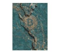 Cryptocurrency Mining Marble Wall Art Jigsaw Puzzle for Adults, 500 Piece