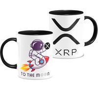 Cryptocurrency Mug 3D Coin To The Moon Bitcoin Solana Monero Shiva White Ceramic Breakfast Mug 11 oz (XRP-ASTRO)