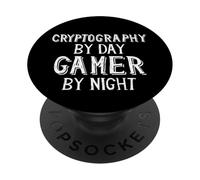 Cryptography By Day Gamer By Night Costumes For Cryptography PopSockets Adhesive PopGrip