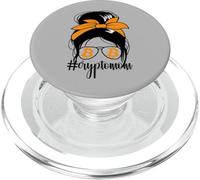 #CryptoMom Messy Bun BTC Crypto Mom Women's Bitcoin PopSockets PopGrip for MagSafe
