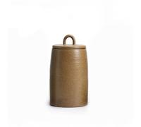 Crysdaralovebi Japanese Ceramic Sealed Tea Caddy Coarse Pottery Large Vintage Spice Jar Household Candy Storage Tank Food Container Canister (E)
