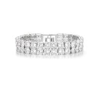 Crysdue Cubic Zirconia Bracelet Classic Adjustable Tennis Bracelet, Birthstone Bracelet Jewelry Gift for Women, Tennis Bracelet, Brass, Cubic Zirconia