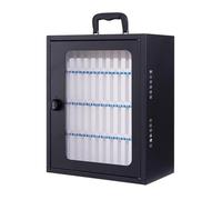 CRYSEU 12/24/36/48/60 Slots Safe Deposit Box Metal Durable Mobile Phone Storage Box Mobile Phone Storage Cabinet with Lock Factory(36x21x44cm/14x8x17in)