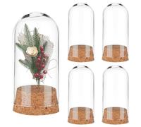 CRYSEU 4PCS Glass Bell Jar with Cork Base Glass Bottles Dome Decoration Bottles, 3.7x7.8cm/1.4x3.07inch