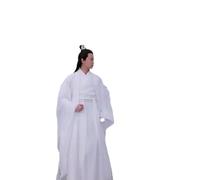 CRYSEU Ancient Tradition Hanfu Men Fantasia Male Cosplay Ancient Scholars&Swordsman Costume Vintage White Hanfu Sets For Men(White Set,XXL height 173-180cm)