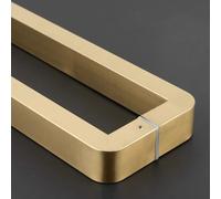 CRYSEU Gold Long Door Pull Handle, Commercial Main Door Handle Square, Double Sided Stainless Steel Barn Door Handle(102.5cm(40 3/8"))