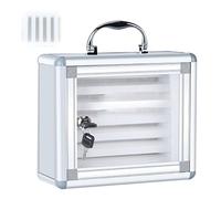 CRYSEU Phone Lock Box, Portable Phone Storage Cabinet Pocket Chart, Wall Mounted with a Locked, Desktop Cell Phone Holder(25x11x21cm/10x4x8in)