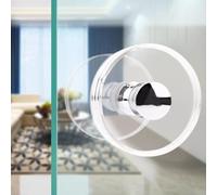 CRYSEU Shower Glass Door Handles Two-Side, Clear Acrylic Door Pull Handle, Round Door Knobs for Interior Exterior(11cm (4 3/8in))