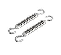CRYSEU Turnbuckle Wire Tensioner, 2/5/10pcs Silver 304Steel Hook & Hook M5 M6 M8 Turnbuckle European Style Turnbuckle Adjustable Wire Rope Tensioner.(M5,5pcs)