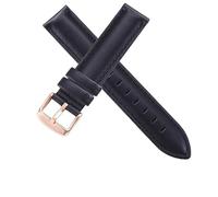 CRYSEU Watch Straps, Men's and Women's Leather Strap 13 mm 14 mm 16 mm 17 mm 18 mm 19 mm 20 mm(Black-rose buckle,12mm)