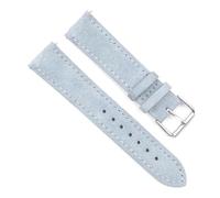 CRYSEU Watch Straps, Suede Leather Watch Strap 18-24 mm Replacement Watch Strap(Light blue,24mm)