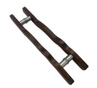 CRYSEU Wooden Push Pull Door Handle Bar, 24 Inch Wave Design Large Door Pulls, Two-Side Door Hardware Set