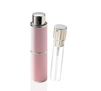 Cryslora Perfume Atomiser, Rotary Press Leather Refillable Perfume Bottle, High-end Portable Dispenser Bottle for Gift or Traveling, 8 ml (Pink)