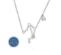 CRYSLOVE 12 Constellation Pendant Necklace Minimalist Crystal Horoscope Astrology Pendant Necklace Birthday Gifts for Women Girls