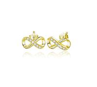 CRYSLOVE Infinity Stud Earrings For Women Girl 925 Sterling Silver Cubic Zirconia Forever Endless Love Symbol Stud,Jewelry Gifts for Mother's Day