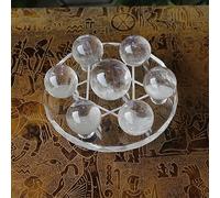 Crysta Gemstone Ball Crystal Sphere White Seven Star Array Plate Decoration Home Living Room TV Cabinet Office Ornaments