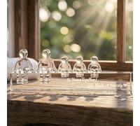 Crystal 15th Anniversary Wedding Gifts for Wife Her,15 Years for Him Husband - 15 Years Together We Made A Family Glass Ornament (3 Children)