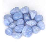 Crystal 200g Natural Gemstone Blue Lace Agate Rolling Stone Reiki Crystal Raw Rock Suitable for Home Office Decoration