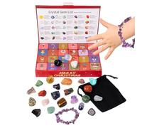 Crystal 2025 | 24 Days Christmas, Children's Crystal Countdown Calendar - For Children Adults Home Teacher Family Binding School Events Meditation Spirituality