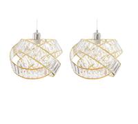 Crystal 3 Tier Interlocking Lamp Shade 31cm Gold Finish Elegant Chandelier Style Light Shade with Faceted Droplets Easy Fit for Ceiling Pendant (2)